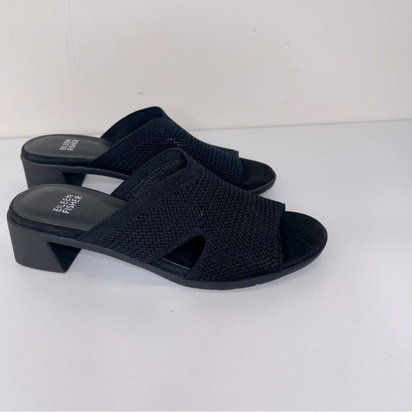 Eileen Fisher Stretch Fabric Block Heel Sandals minimalist luxury mature - Picture 1 of 12